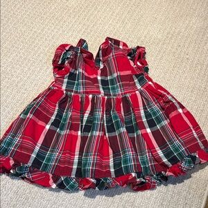 Red Plaid Ruffle Dress